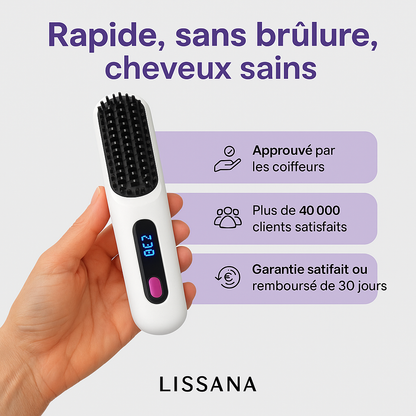 Lissana™ – Brosse Lissante Sans Fil & Rechargeable